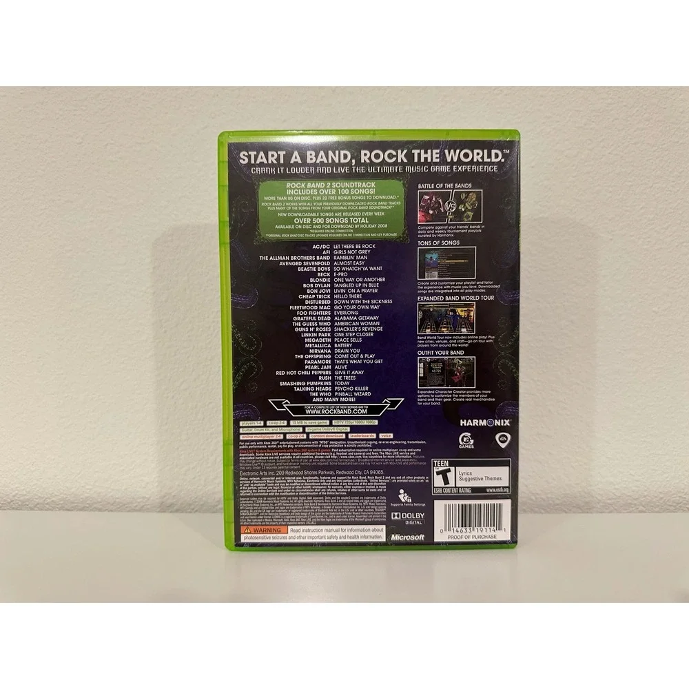 Rock Band 2 Xbox 360 Complete CIB w/ Manual Tested Harmonix EA 2008